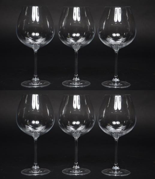 Seis cálices para vinho feitio balloon.