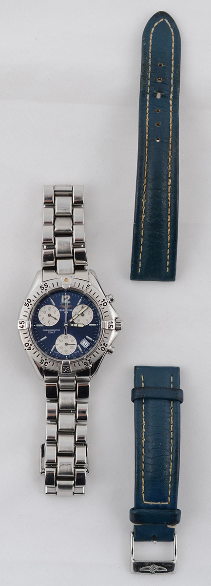 BREITLING - Chronocolt com cronógrafo e fundo azul. Acompanha duas... - foto 3 de 3