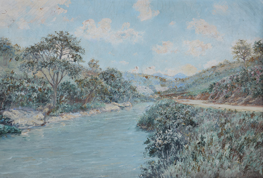 MANOEL FARIA - Paisagem - Itaipava - ost - 73 x 50 - datado 1949 - foto 2 de 4