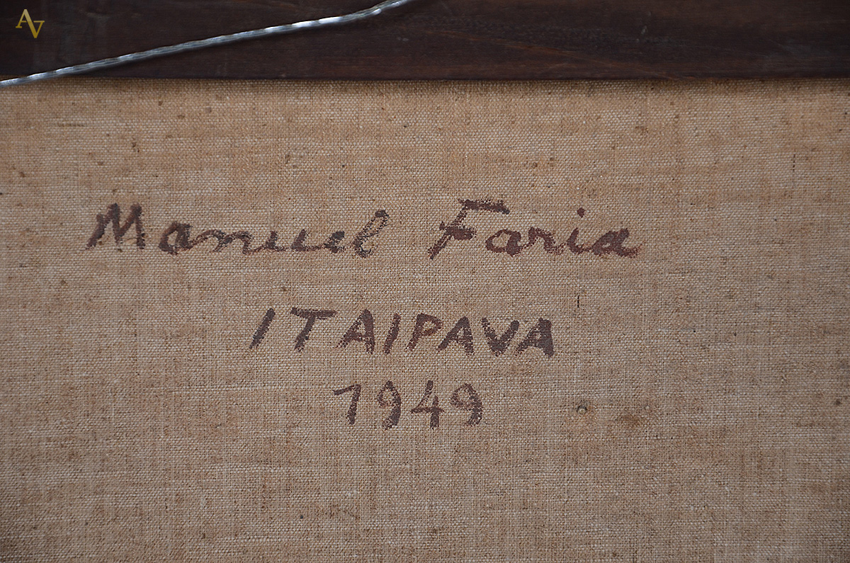 MANOEL FARIA - Paisagem - Itaipava - ost - 73 x 50 - datado 1949 - foto 4 de 4