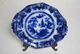 Travessa de porcelana azul borrão. Medidas 36 x... - Travessa de porcelana azul borrão. Medidas 36 x 30 cm.