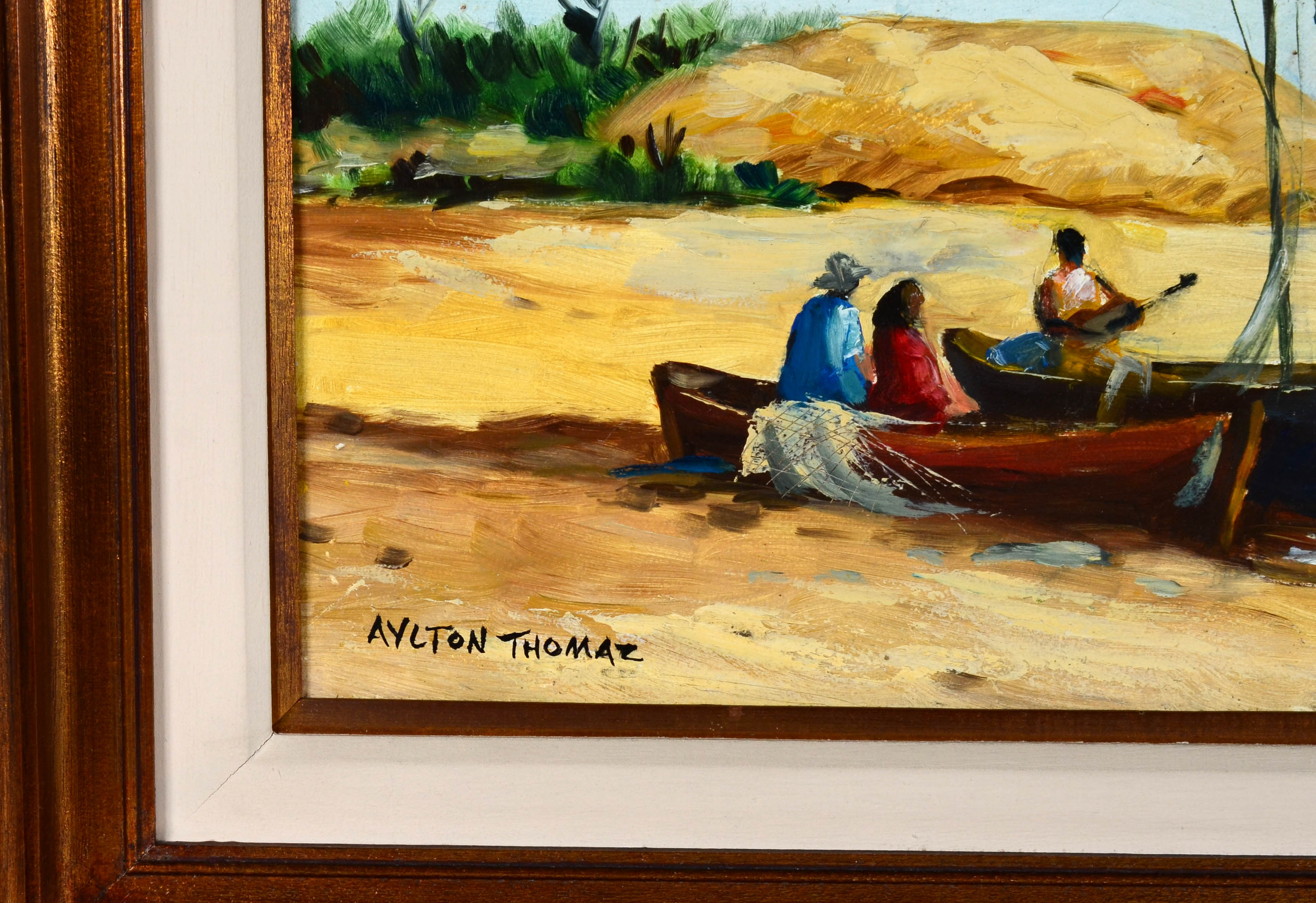 Praia com barcos e figuras - foto 2 de 3