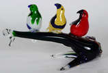 Grupo escultórico de murano com pássaros - Grupo escultórico de murano com pássaros