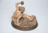 Grupo escultórico de Terracota representando Al... - Grupo escultórico de Terracota representando Alegoria a Baco, (Clodion). Altura 38 cm.
