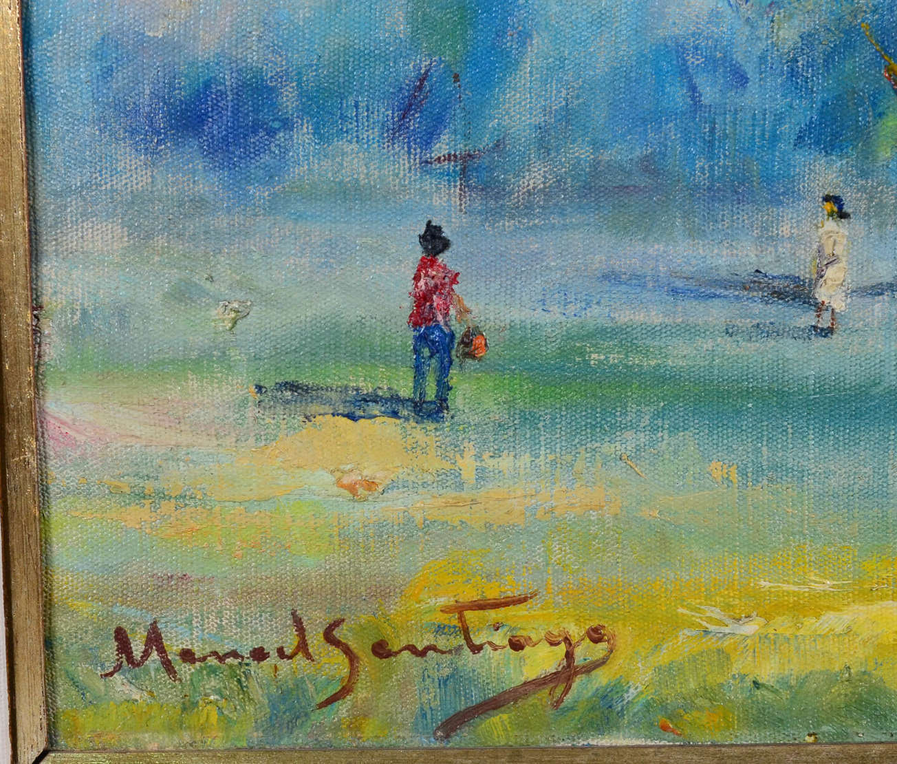 Manoel Santiago (1897-1987), Paisagem com figuras - foto 2 de 3