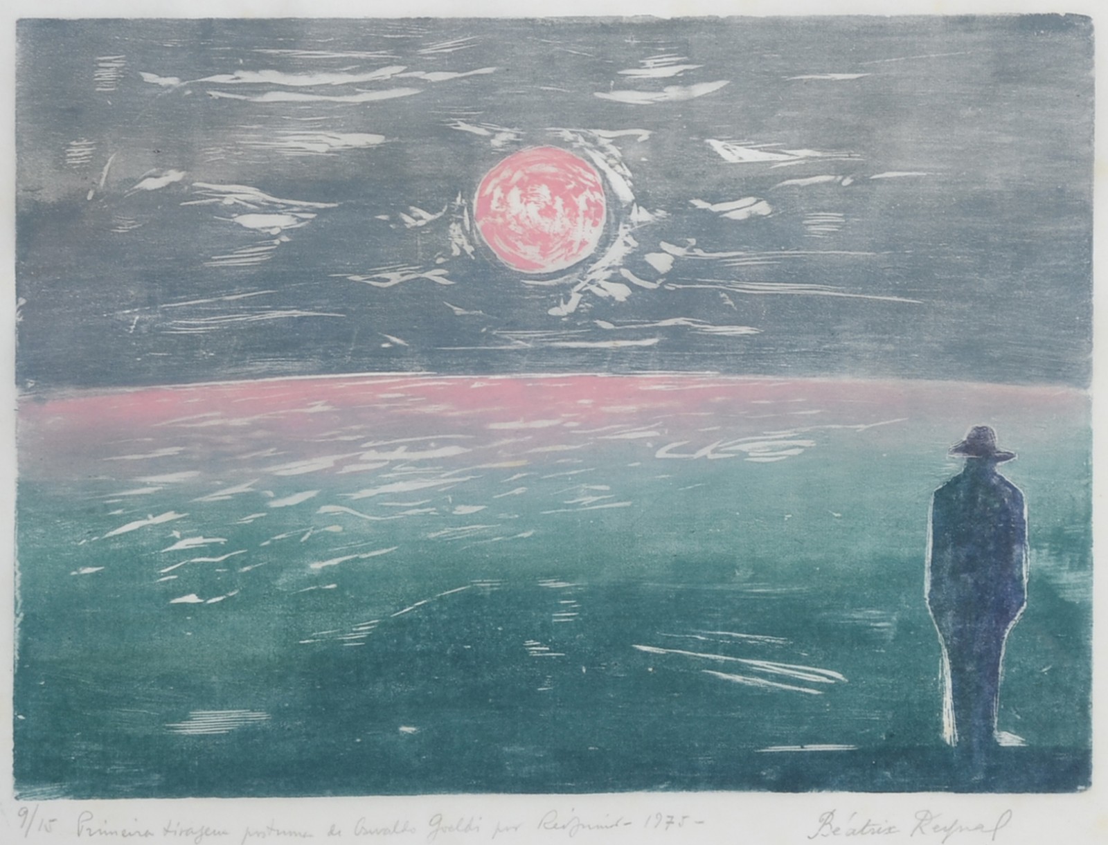 Oswaldo Goeldi (1895-1961), Homem olhando o por do Sol - foto 1 de 5