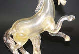 Escultura em Murano  com pó de ouro representan... - Escultura em Murano  com pó de ouro representando cavalo ( Barovier)