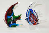 Dois peixes em Murano colorido - Dois peixes em Murano colorido