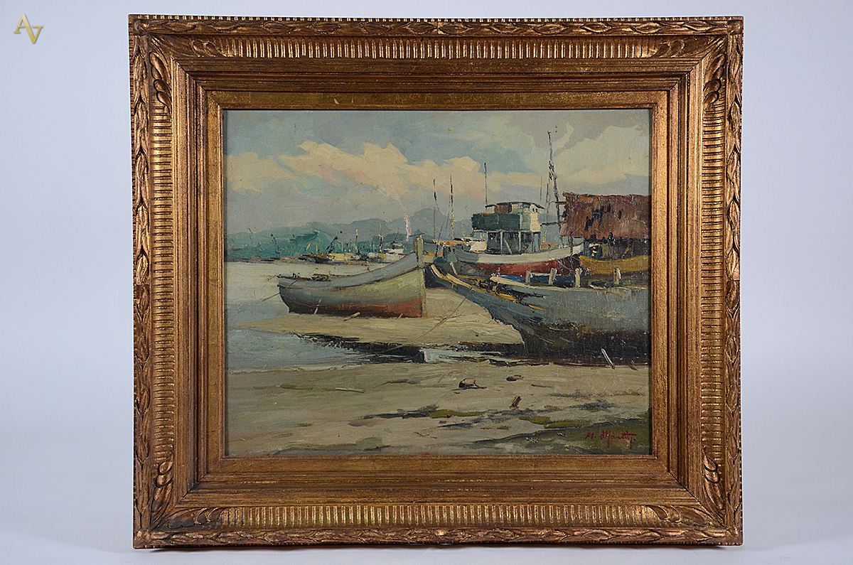 M. MARTINS - Barcos - ost - 50 x 61 (com pequeno rasgo) - foto 1 de 4