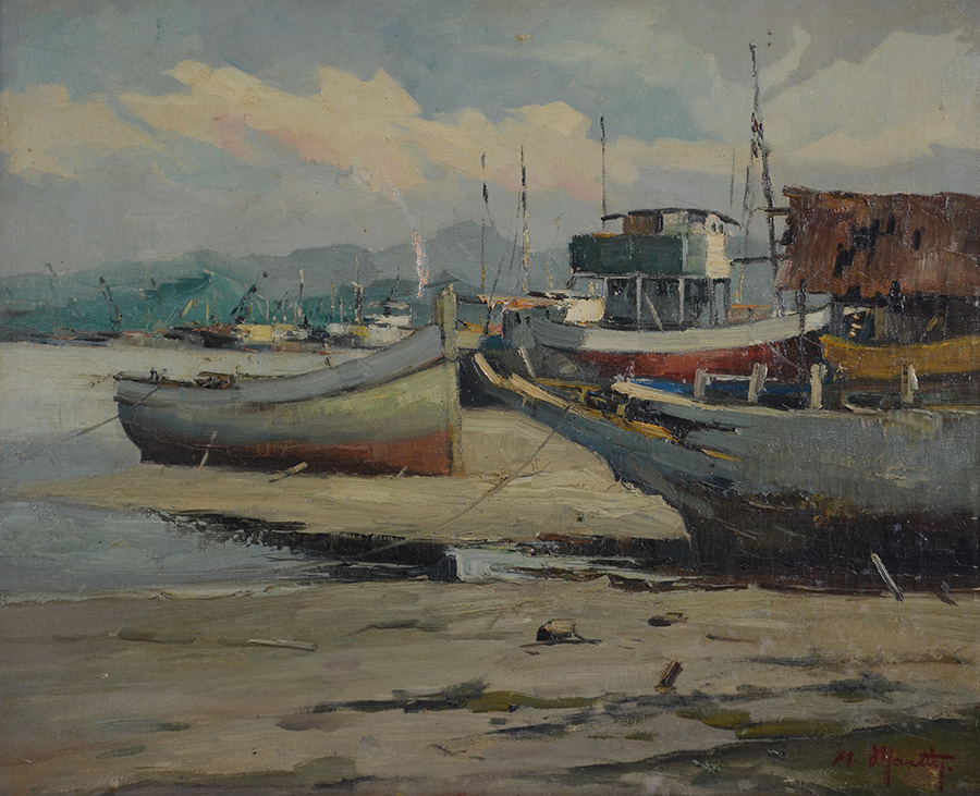 M. MARTINS - Barcos - ost - 50 x 61 (com pequeno rasgo) - foto 2 de 4
