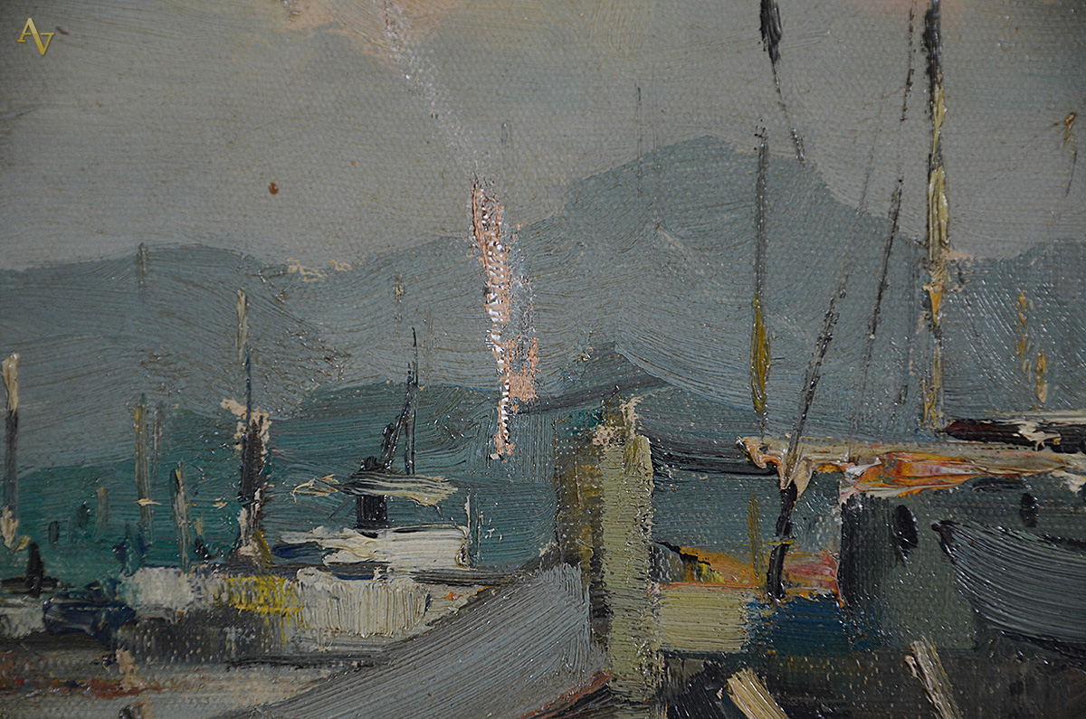 M. MARTINS - Barcos - ost - 50 x 61 (com pequeno rasgo) - foto 4 de 4