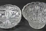 Dois bowls em cristal tcheco lapidado - Dois bowls em cristal tcheco lapidado