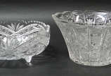 Dois bowls em cristal tcheco lapidado - Dois bowls em cristal tcheco lapidado