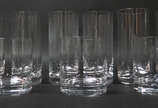 Seis copos longos  e 6 copos curtos para wisky ... - Seis copos longos  e 6 copos curtos para wisky de cristal Strauss. Total 12 peças.