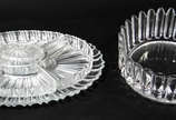 Duas peças em cristal ; porta petiscos e bowl  - Duas peças em cristal ; porta petiscos e bowl 