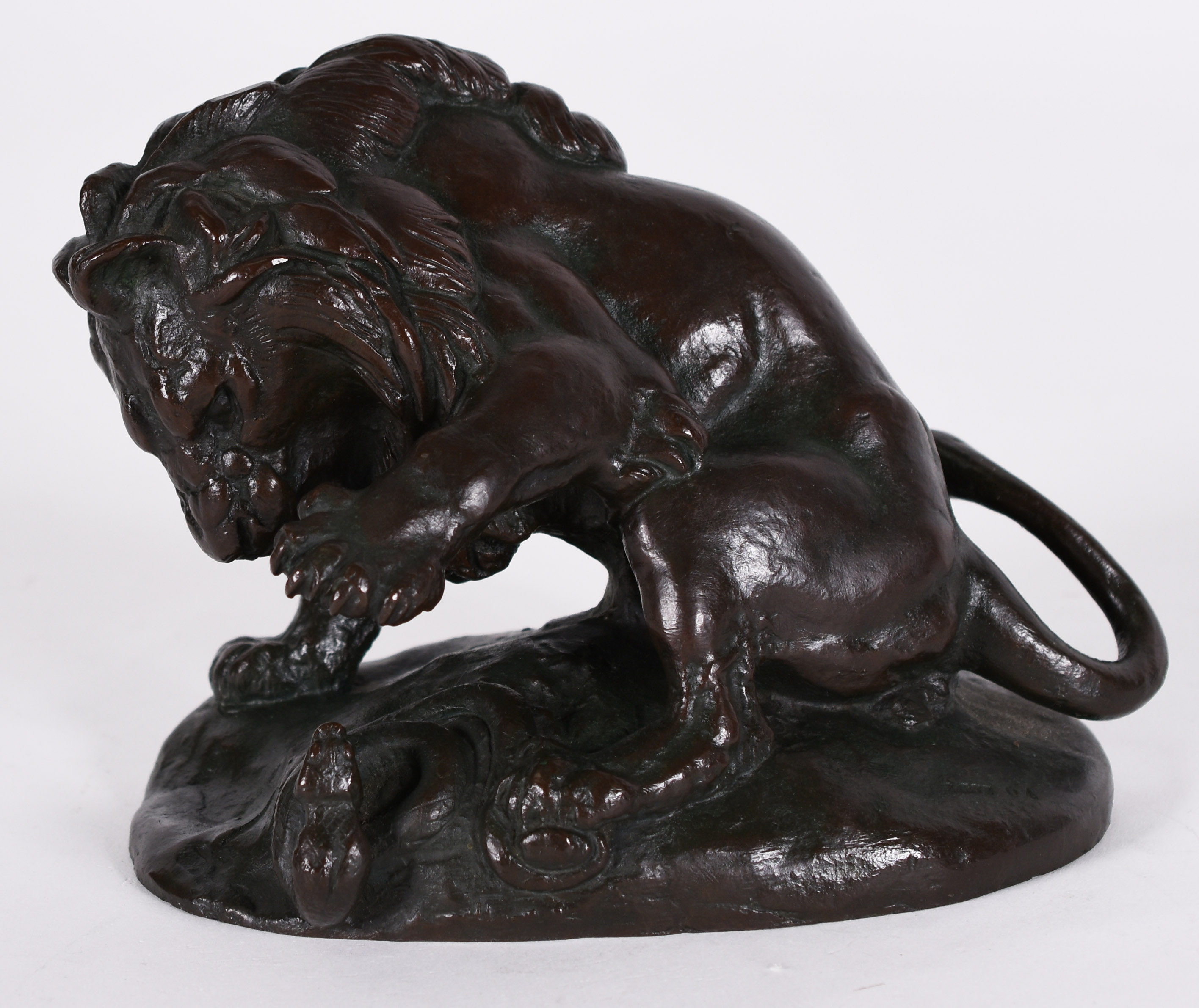 Barye (1796-1875), Lion au serpent - Lion des Tuileries - foto 1 de 5