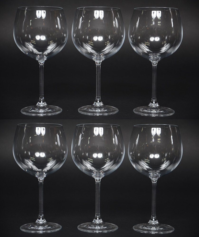 Seis cálices para vinho feitio balloon