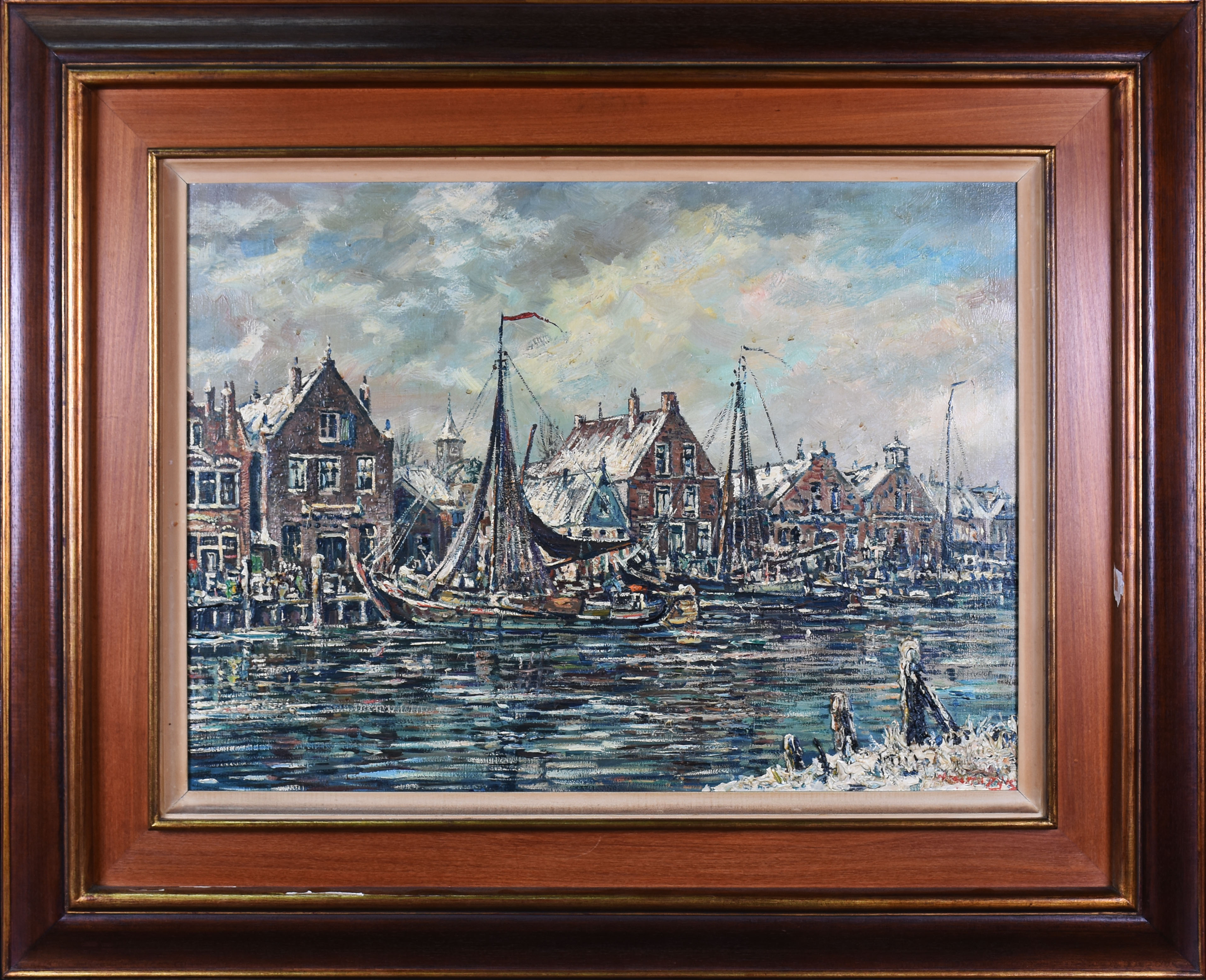 Win Van Dijk (1915-1990), URK no inverno, Holland - foto 1 de 4