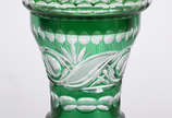 Bomboniere de cristal lapidado double verde  - Bomboniere de cristal lapidado double verde 