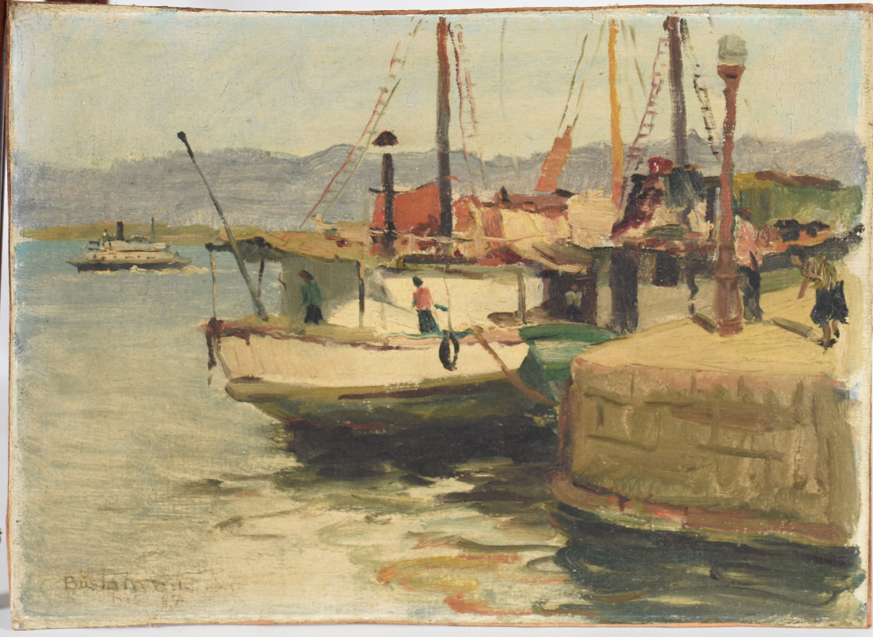 Bustamante Sá (1907-1988), Marinha com barcos - foto 3 de 5