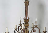 Lustre de metal dourado para 6 luzes  - Lustre de metal dourado para 6 luzes 