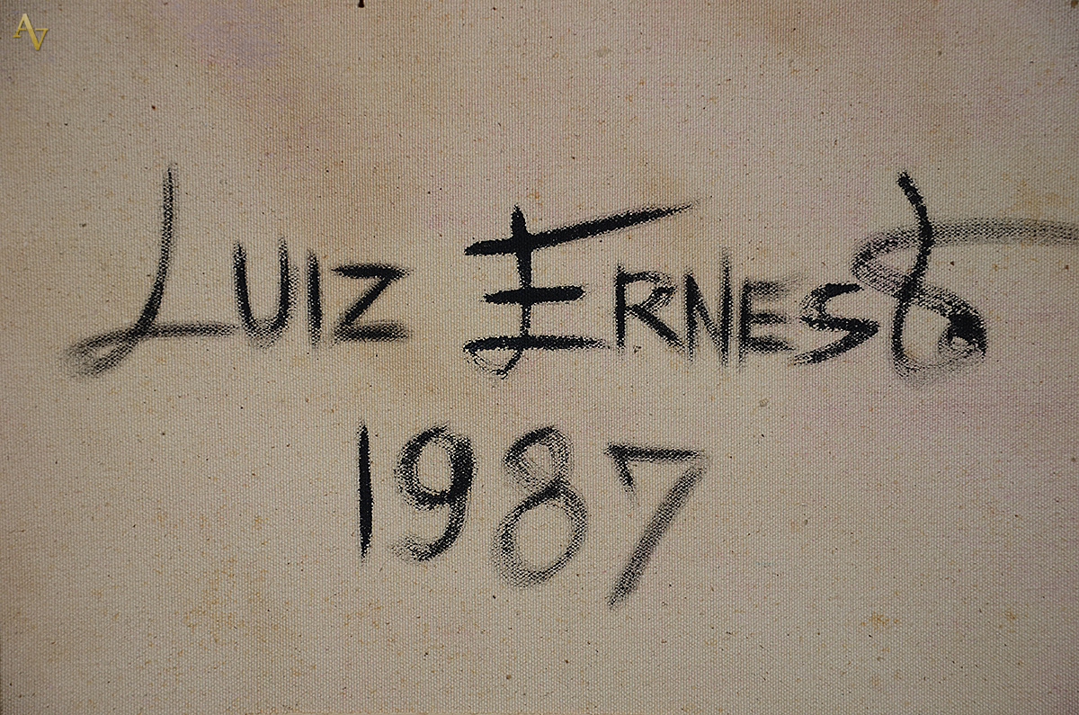 LUIZ ERNESTO - A TV - ast - 120 x 120 - datado 1987 (Selo da Galeria... - foto 3 de 3