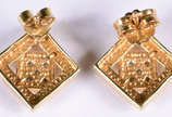 Par de brincos de ouro  com 10 brilhantes   ( P... - Par de brincos de ouro  com 10 brilhantes   ( Por questão de segurança a peça não se encontra  na loja )