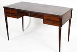 Mesa de escritório de jacarandá, com 5 gavetas ... - Mesa de escritório de jacarandá, com 5 gavetas , estilo ingles.