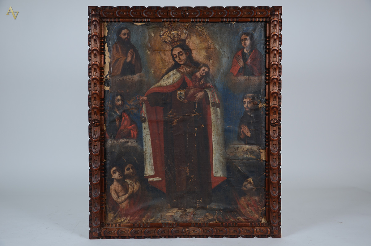 ESCOLA CUZQUENHA - Nossa Senhora - ost - 75 x 60 (no estado) - foto 1 de 2