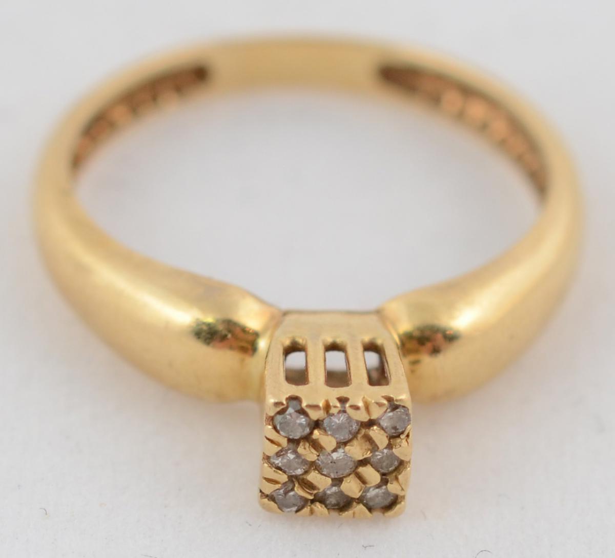 Anel de ouro amarelo 750 modelo chuveiro. Peso total 2,5 g -Aro 15,5. - foto 2 de 2