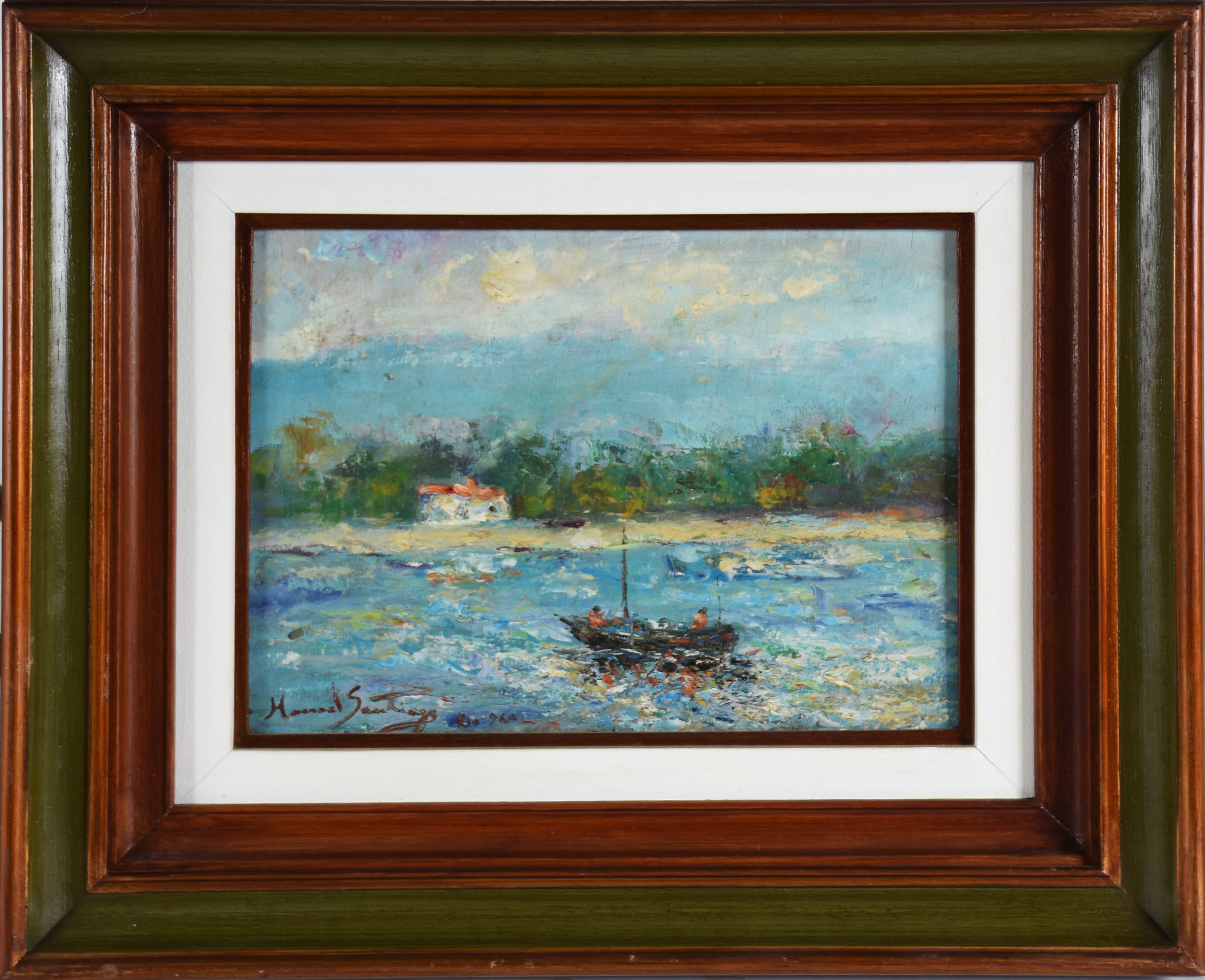 Manoel Santiago (1897-1987), Marinha com barco - foto 1 de 3