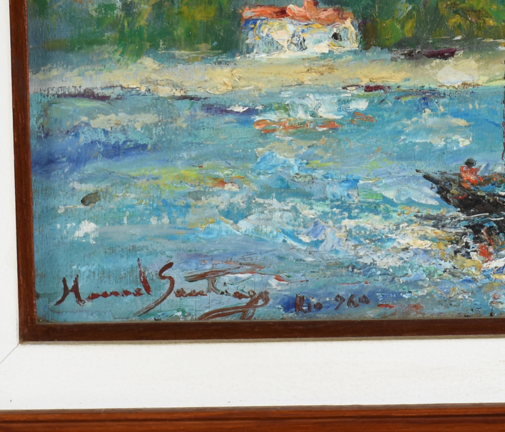 Manoel Santiago (1897-1987), Marinha com barco - foto 2 de 3