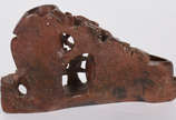 Bebedouro para pássaros de pedra dura chinesa d... - Bebedouro para pássaros de pedra dura chinesa decorado com figura de animal e flores ( com lascados )