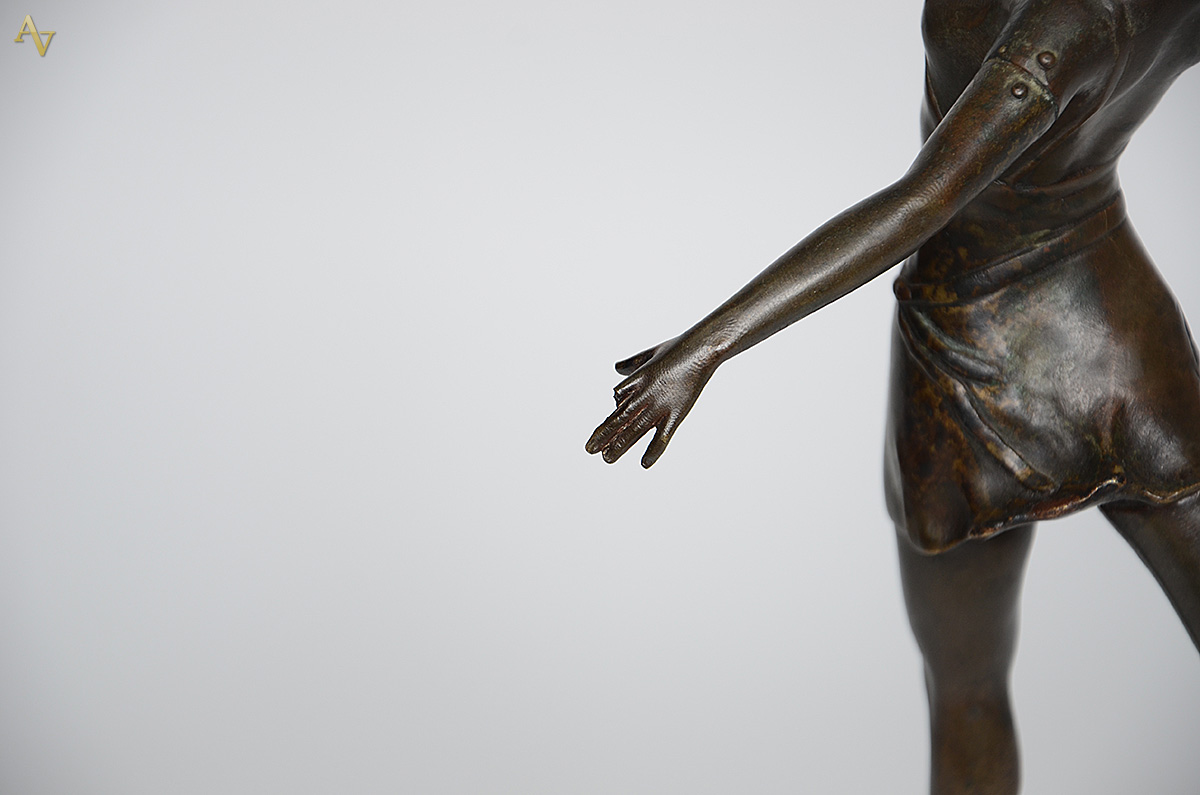 Escultura em bronze estilo Art Nouveau representando bailarina, base... - foto 4 de 4