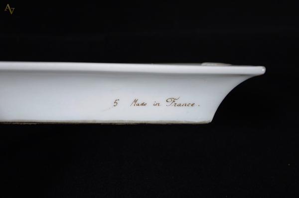 HERMÈS - Cinzeiro de porcelana francesa branca com flores em... - foto 3 de 3