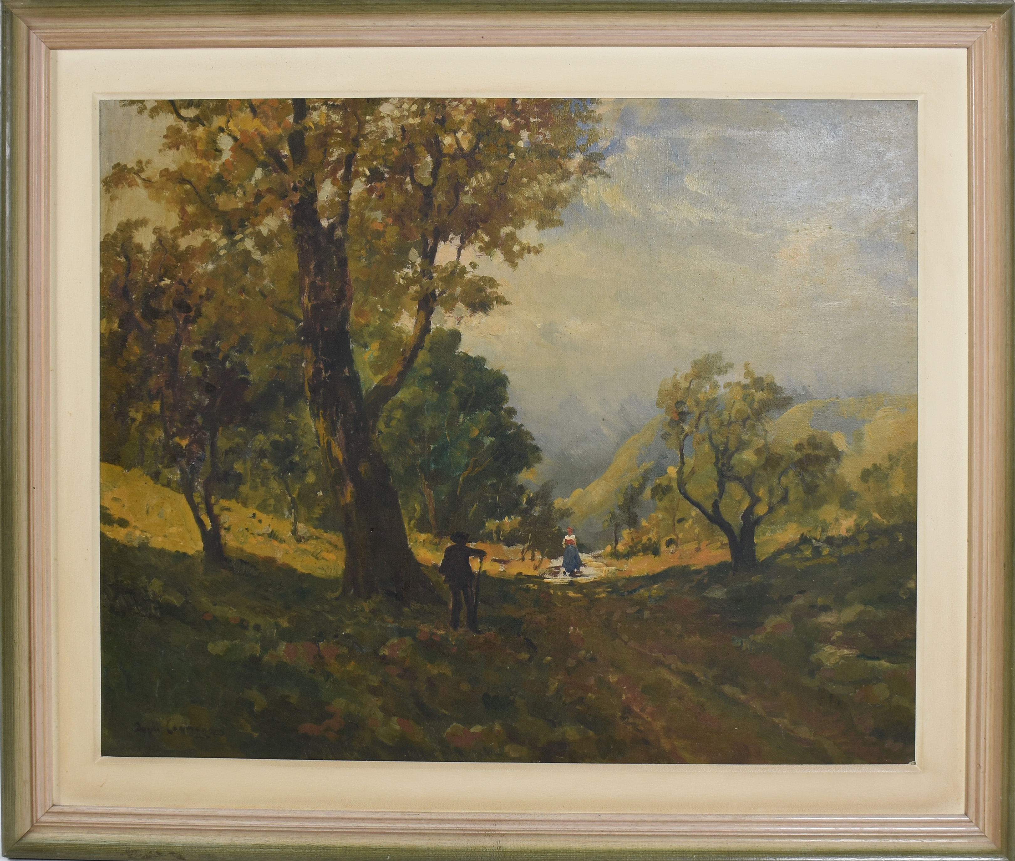 Angelo Cannone (1899-1992), Paisagem, figuras da década de 50 - foto 1 de 3