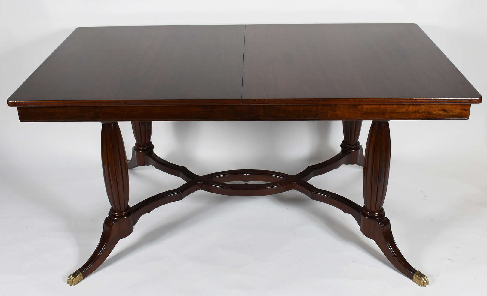 Mesa de jantar de madeira nobre estilo Inglês, apoio em 4 colunas... - foto 3 de 4