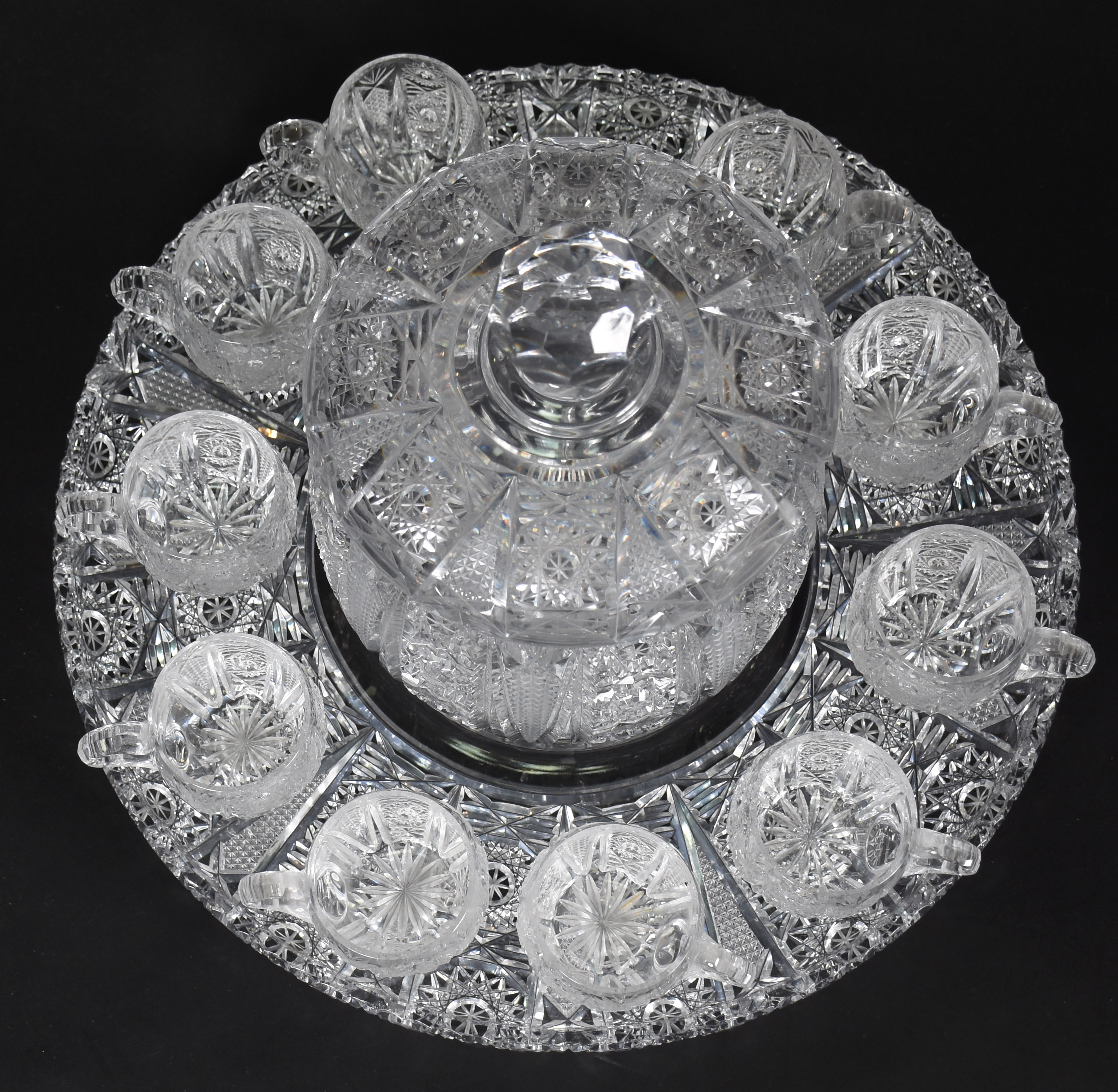 Conjunto de poncheira com 10 canecas e presentoir de cristal... - foto 2 de 5