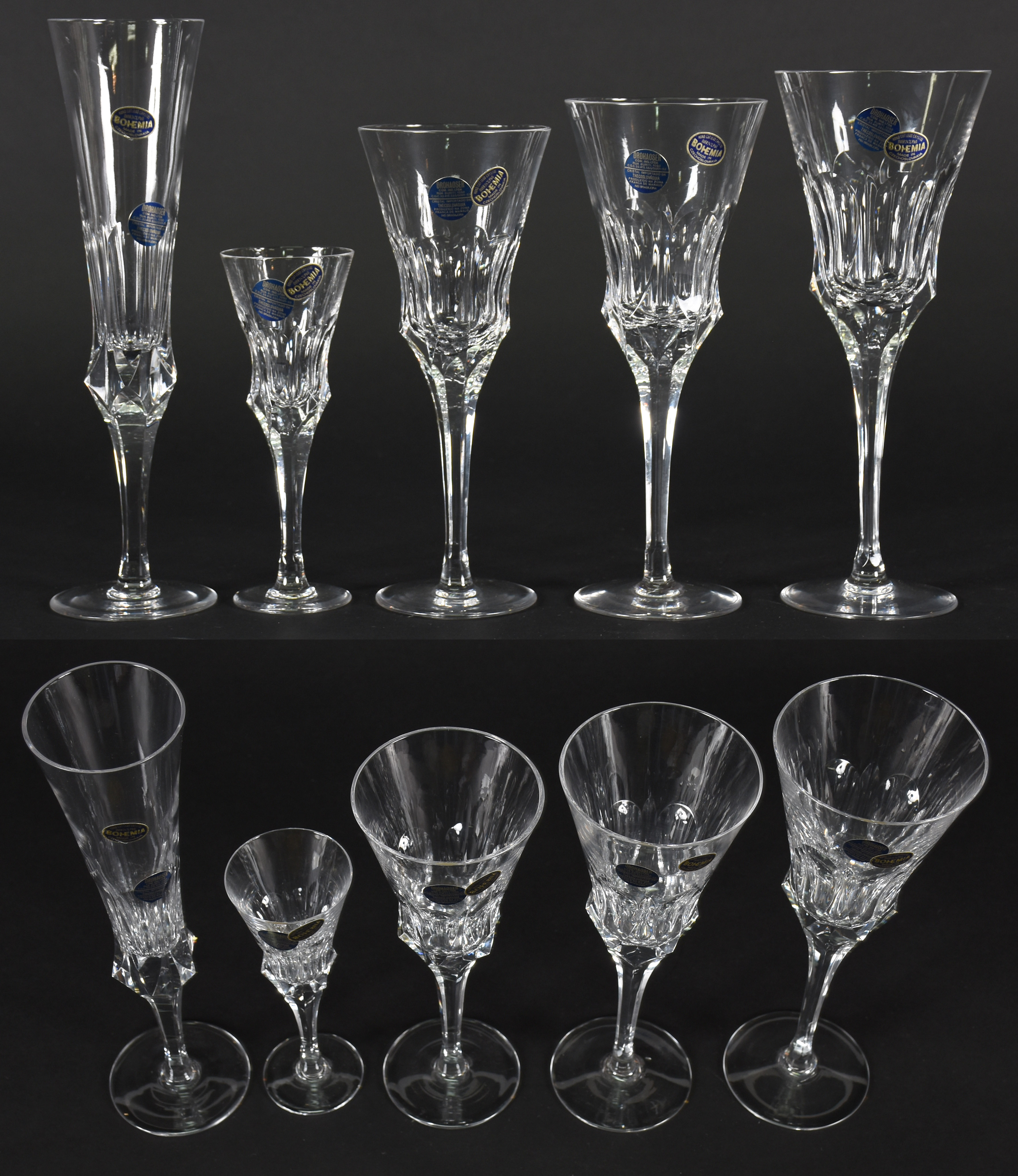 Serviço de cristal da Bohemia, sendo 12 flutes, 12 cálices para água... - foto 1 de 2