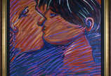 Rubens Gerchman (1942-2008), Casal 20 - o.s.t.  - med. 1,00 x 1,00 m. ( Reproduzido no catálogo de Evandro Carneiro ) 