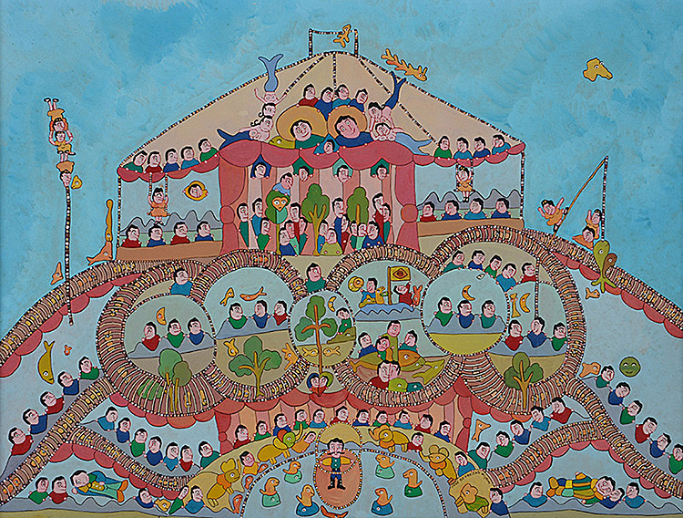 JOSÉ DE FREITAS - Sem título - ose - 36 x 45 - datado 1983 - foto 2 de 3