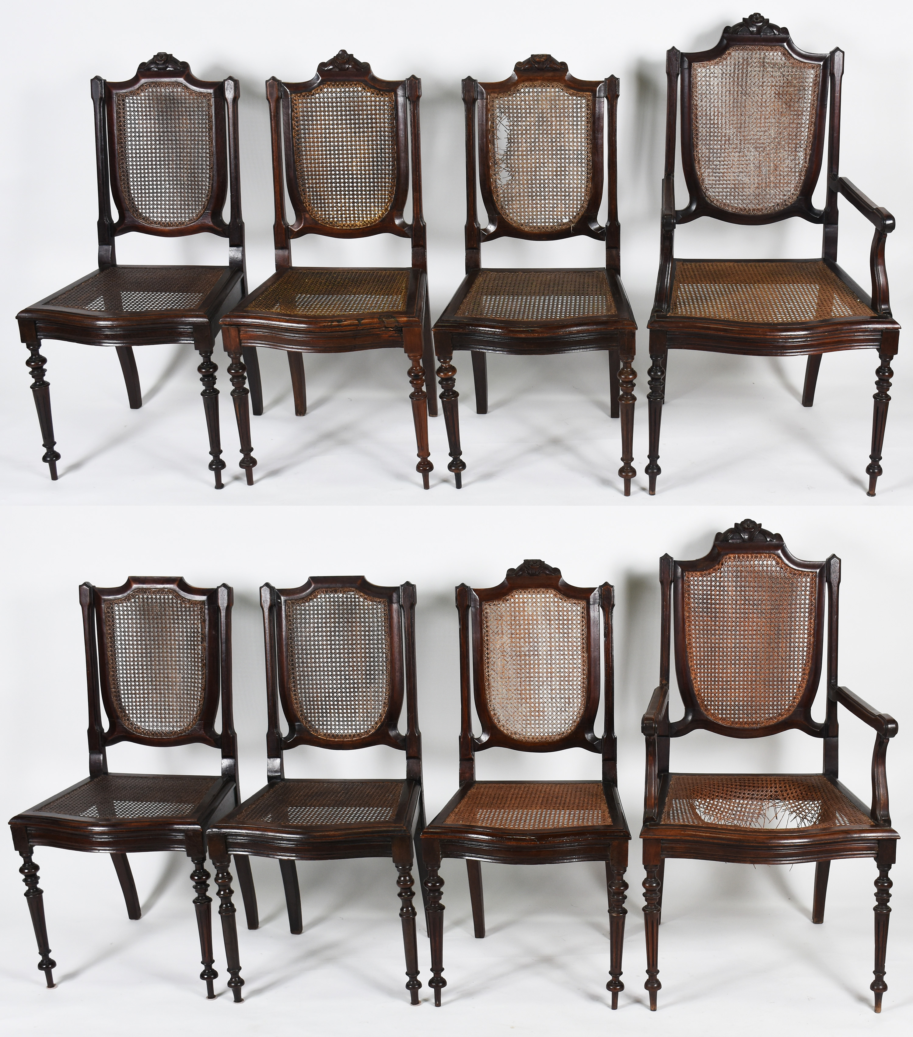 Conjunto de 8 cadeiras para sala de jantar, sendo 2 com braços... - foto 1 de 8