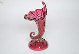 Cornucópia de murano italiano na cor rosa. Altu... - Cornucópia de murano italiano na cor rosa. Altura 42 cm (pequeno bicado na base).