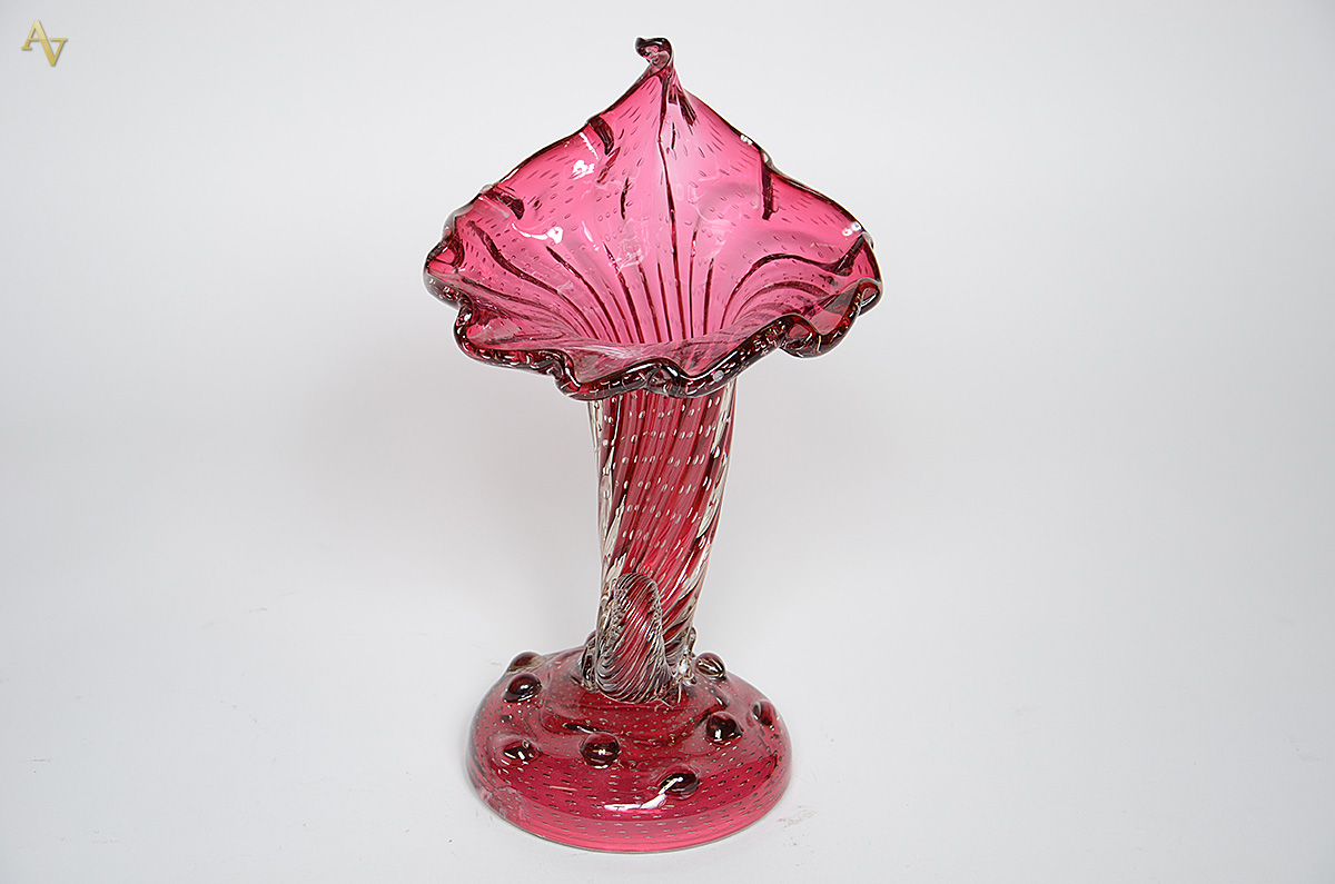Cornucópia de murano italiano na cor rosa. Altura 42 cm (pequeno... - foto 2 de 2