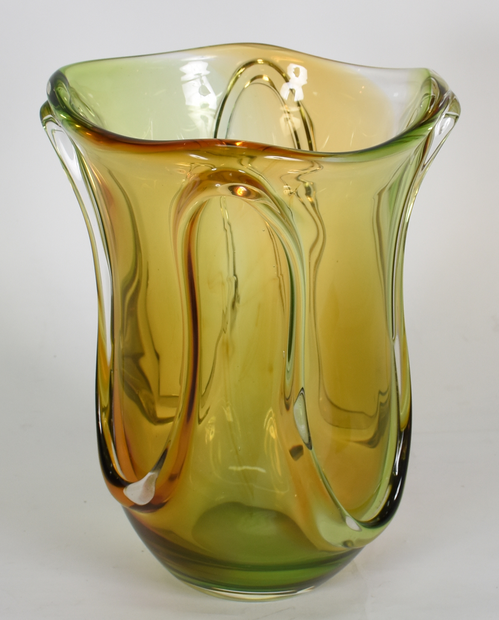 Vaso de Murano nas cores âmbar e verde. - foto 3 de 3
