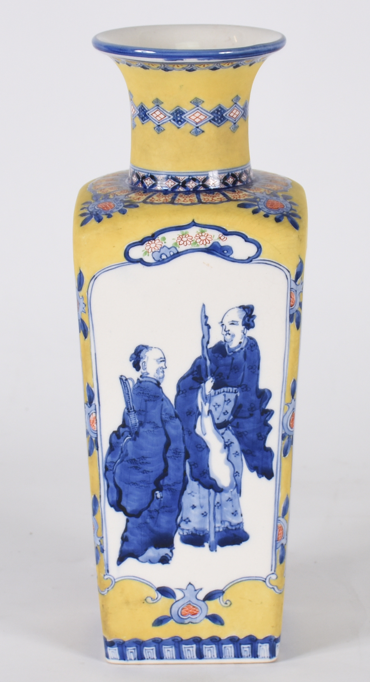 Vaso de porcelana amarelo e azul - foto 2 de 4