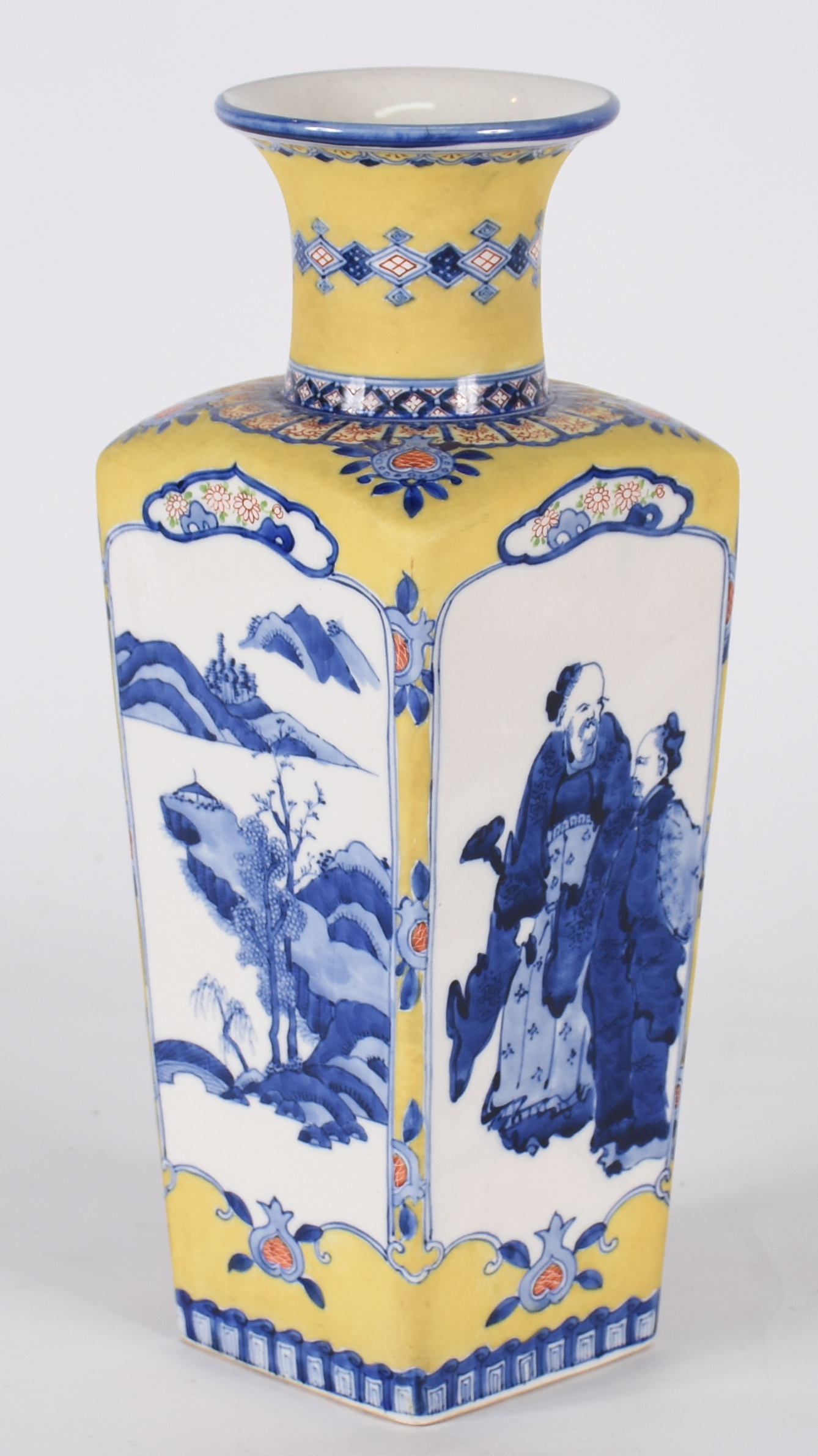 Vaso de porcelana amarelo e azul - foto 1 de 4