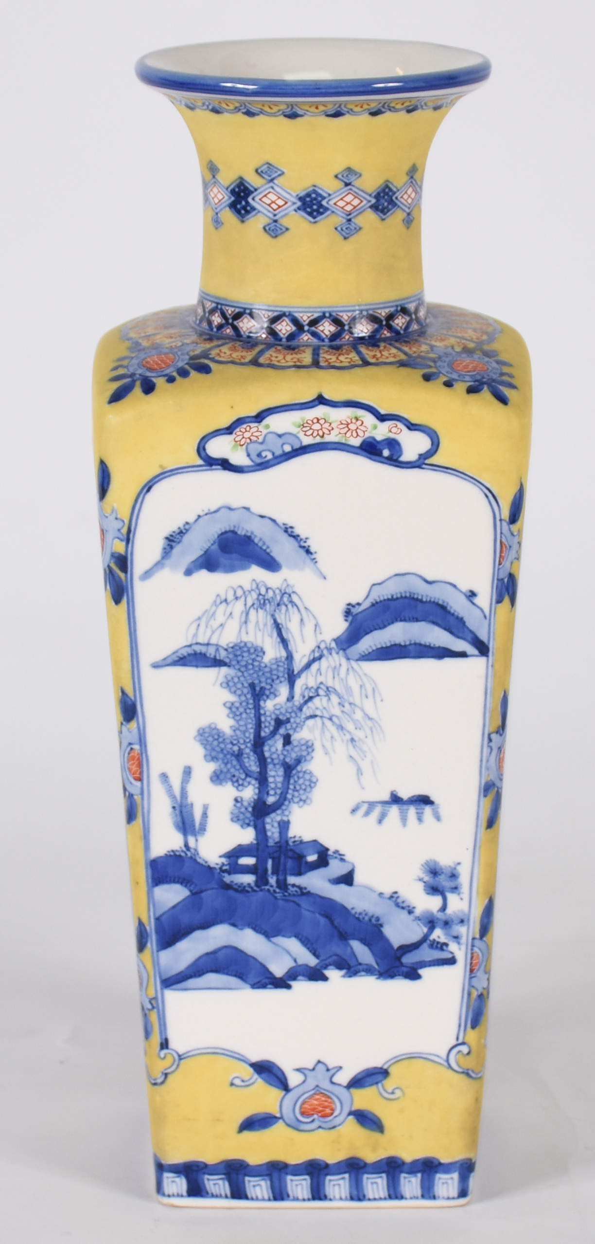 Vaso de porcelana amarelo e azul - foto 3 de 4
