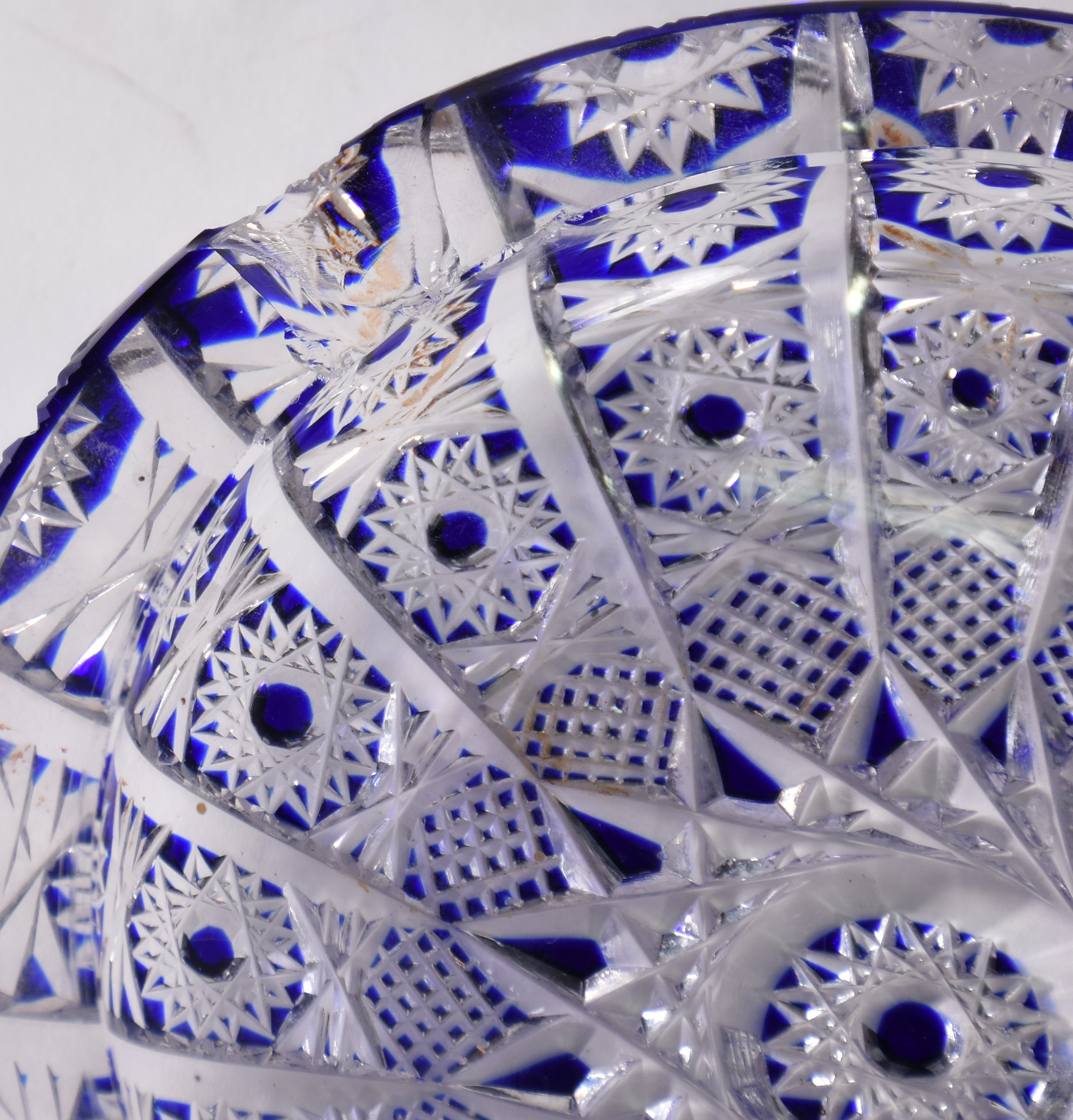 Bowl e cinzeiro de cristal double azul lapidado( cinzeiro com bicados) - foto 2 de 4