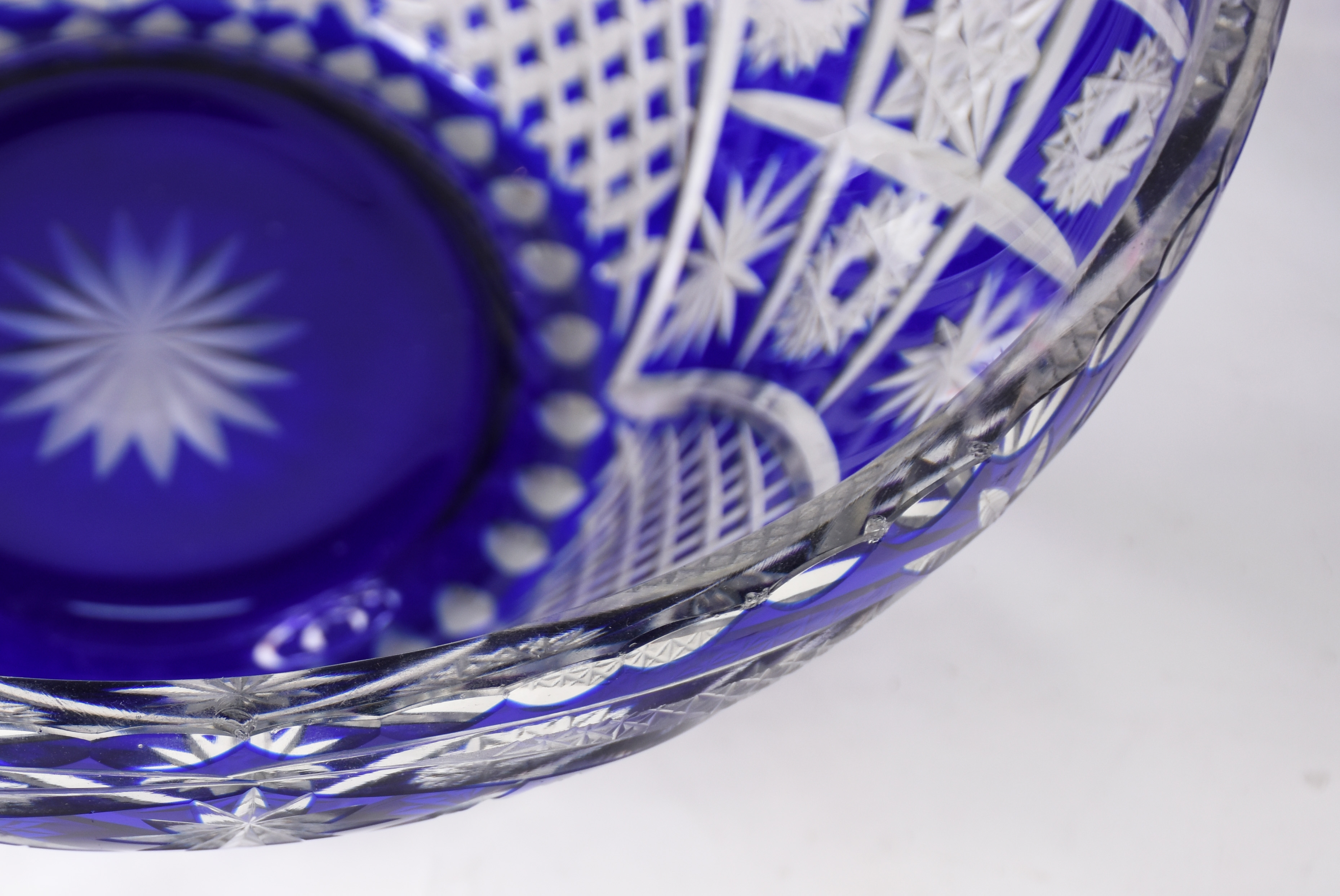 Bowl e cinzeiro de cristal double azul lapidado( cinzeiro com bicados) - foto 4 de 4